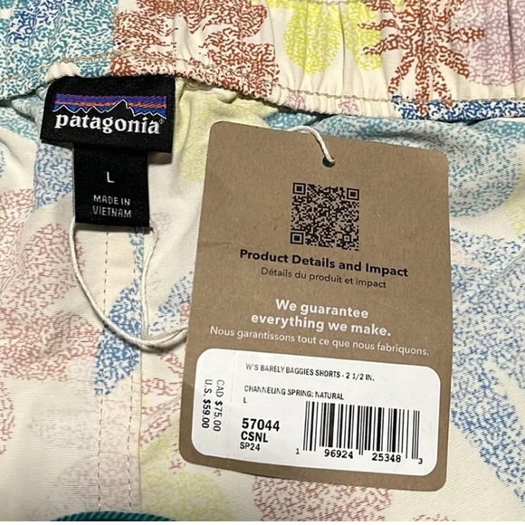 New Women’s Patagonia Barely Baggies Shorts 2-1/2 in Size Large Channel Spring - Picture 5 of 5
